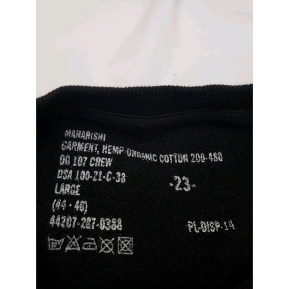 Maharishi Sweatshirt Mens Large Black Hemp Cotton Embroidered Winter Eagle - Picture 8 of 12